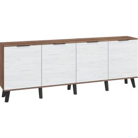 Sven komód 4 ajtó - Tobacco tölgy - Fehér tölgy