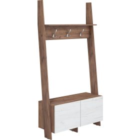 Rack előszoba bútor - Tobacco tölgy - Fehér tölgy