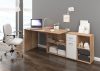 Beat P íróasztal kombináció jobbos - Világos Sonoma tölgy - Fényes fehér