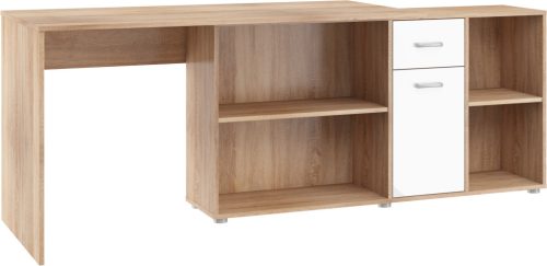 Beat P íróasztal kombináció jobbos - Világos Sonoma tölgy - Fényes fehér