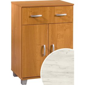 Komód 2 ajtó 1 fiók KN-6041S2D - Fehér tölgy
