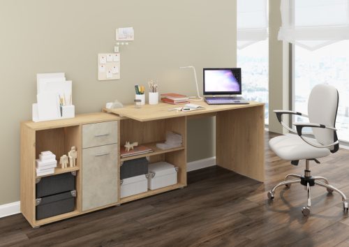 Beat L íróasztal kombináció balos - Cremona tölgy - Granada mandula