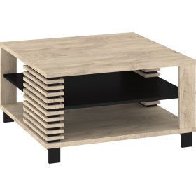   Lamir dohányzóasztal K négyzet alakú - Endgrain tölgy - Fekete