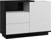 Hybrid komód 1 ajtó 2 fiók - Fekete - Fényes fehér