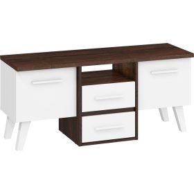 Nordis TV-állvány 3 ajtó - Sötét Sonoma tölgy - Fehér