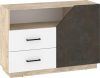 Pax 120 komód 1 ajtó 2 fiók - Endgrain tölgy - Fehér - Granada barna