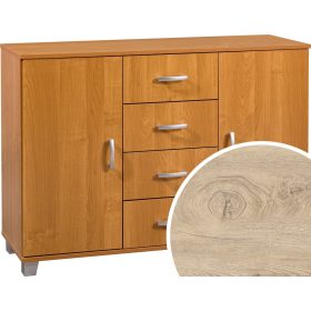Komód 2 ajtó 4 fiók KN-1244S2D - Endgrain tölgy