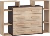 Rio komód 4 fiók - Sötét Sonoma tölgy - Világos Sonoma tölgy