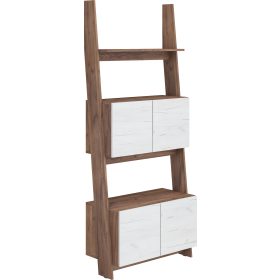   Rack 80 2D könyvespolc 4 ajtó - Tobacco tölgy - Fehér tölgy