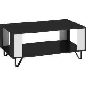 Boss dohányzóasztal - Fekete - Fényes fehér