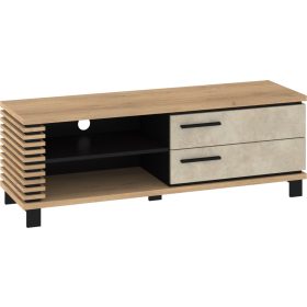   Lamir TV-állvány 2 fiók - Cremona tölgy - Granada mandula - Fekete