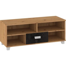 Solo TV-állvány 1 fiók - Artisan tölgy - Beton fekete