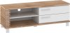 Lamir TV-állvány 2 fiók - Világos Sonoma tölgy - Fényes fehér - Fehér