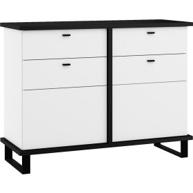 Cross komód 2 ajtó 2 fiók - Fekete - Fehér