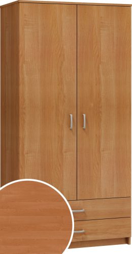 Szafa gardróbszekrény 2 ajtó 2 fiók - Éger