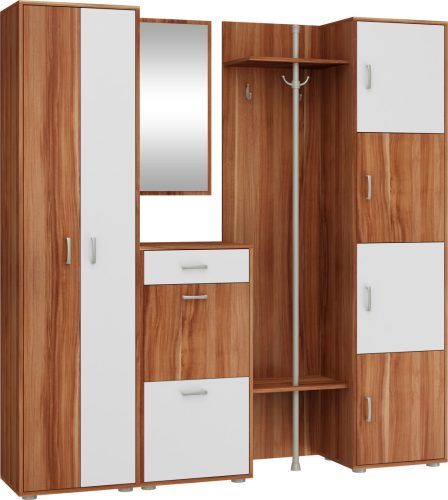 Előszoba bútor szett 5 - Wallis szilva - Fehér