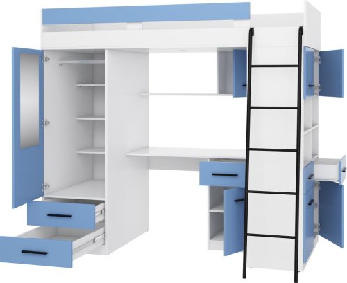 Level galériaágy jobbos - Fehér - Világos kék