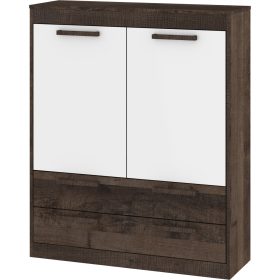   Maximus komód 2 ajtó 2 fiók - Grange tölgy - Fényes fehér