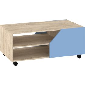   Pax 110 dohányzóasztal - Endgrain tölgy - Fehér - Világos kék