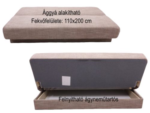 Namur kanapéágy ágyneműtartóval - Sárga