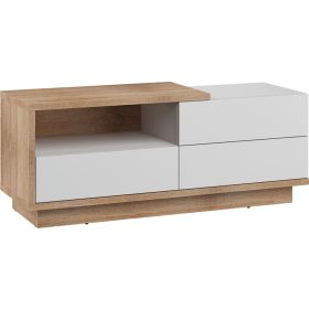   Hybrid TV-állvány 1 ajtó 1 fiók - Világos Sonoma tölgy - Fényes fehér