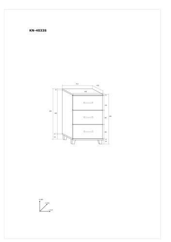 Komód 3 fiók KN-4033S - Wallis szilva