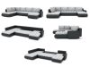 Tokio II ágyazható U alakú szövet sarokkanapé, balos - Világosszürke kordbársony