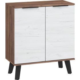 Sven komód 2 ajtó - Tobacco tölgy - Fehér tölgy