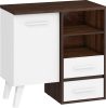 Nordis komód 1 ajtó 2 fiók - Sötét Sonoma tölgy - Fehér
