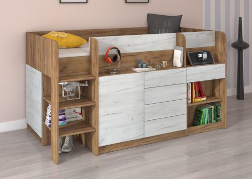 Smile galériaágy balos - Arany tölgy - Fehér tölgy