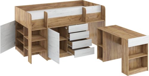 Smile galériaágy balos - Arany tölgy - Fehér tölgy