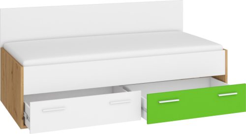Hey ágykeret 205 - Artisan tölgy - Fehér - Zöld