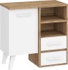 Nordis komód 1 ajtó 2 fiók - Arany tölgy - Fehér
