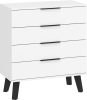 Sven komód 4 fiók - Fehér - Fényes fehér