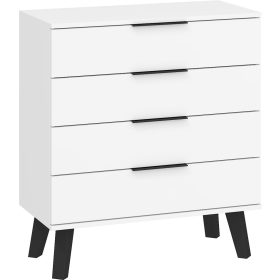 Sven komód 4 fiók - Fehér - Fényes fehér