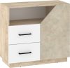 Pax 90 komód 1 ajtó 2 fiók - Endgrain tölgy - Fehér - Granada mandula