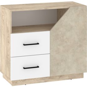   Pax 90 komód 1 ajtó 2 fiók - Endgrain tölgy - Fehér - Granada mandula