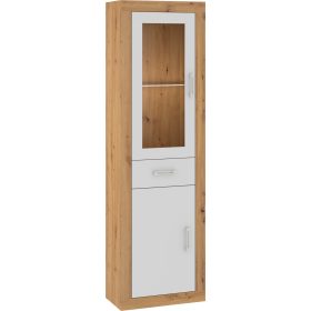   Verin könyvespolc 1DSW 2 ajtó 1 fiók - Artisan tölgy - Fehér