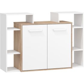 Rio komód 2 ajtó - Világos Sonoma tölgy - Fehér