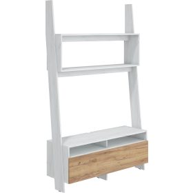 Rack TV-állvány 1 ajtó - Fehér tölgy - Arany tölgy