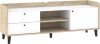 Dolce TV-állvány 1 ajtó 2 fiók - Endgrain tölgy - Fényes fehér
