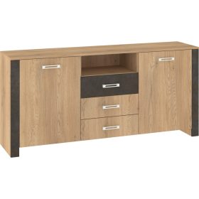 Hugo komód 2 ajtó 3 fiók - Cremona tölgy - Granada barna