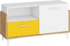 Hey komód 1 ajtó 1 fiók 125N - Artisan tölgy - Fehér - Sárga