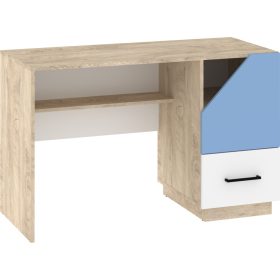   Pax 120 íróasztal 1 ajtó 1 fiók - Endgrain tölgy - Fehér - Világos kék