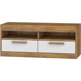   Maximus  TV-állvány 2 fiók - Burgundy tölgy - Fényes fehér