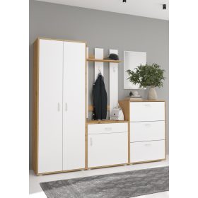 Előszoba bútor szett 3 - Artisan tölgy - Fehér