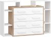 Rio komód 4 fiók - Világos Sonoma tölgy - Fehér