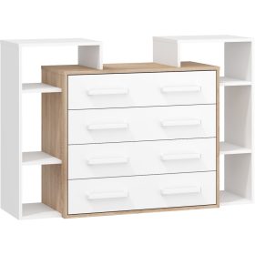 Rio komód 4 fiók - Világos Sonoma tölgy - Fehér