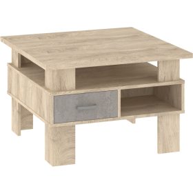 Gamma dohányzóasztal - Endgrain tölgy - Beton szürke