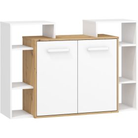 Rio komód 2 ajtó - Artisan tölgy - Fehér